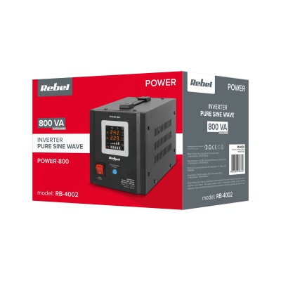 Záložný zdroj  PROsinus-800 12V 230V 800VA/500W Rebel čierny