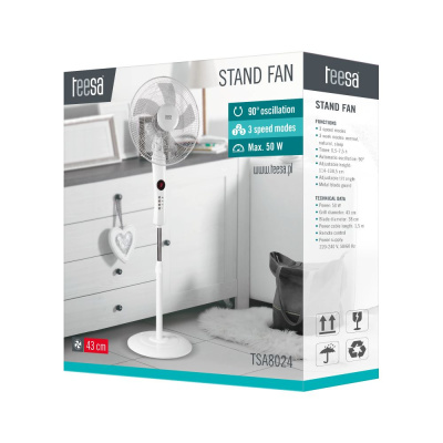 Stojanový ventilátor s diaľkovým ovládaním TEESA
