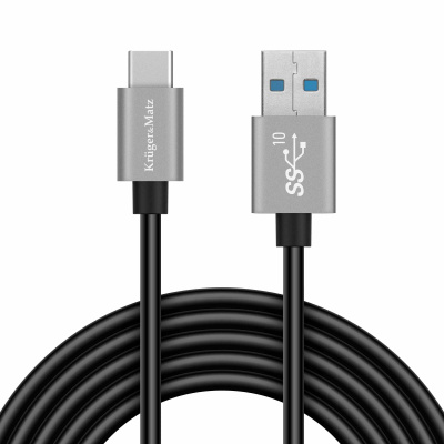 Kábel USB - USB typ C 10Gbps 1m čierny Kruger&Matz Basic