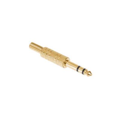 Konektor Jack 6,3mm stereo pozlatený