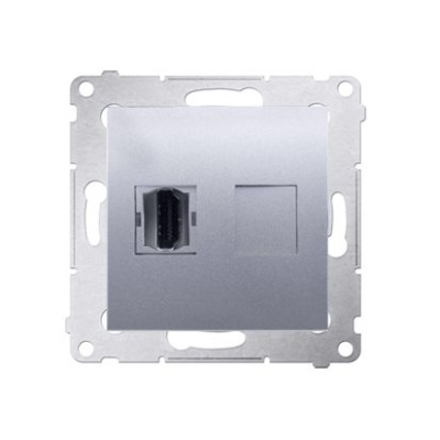 Zásuvka HDMI jednoduchá Simon 54 premium modul strieborná