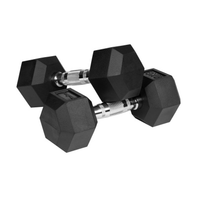 Liatinové pogumované činky HEX 2x8 kg REBEL ACTIVE
