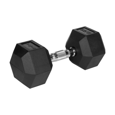 Liatinové pogumované činky HEX 2x12.5 kg REBEL ACTIVE