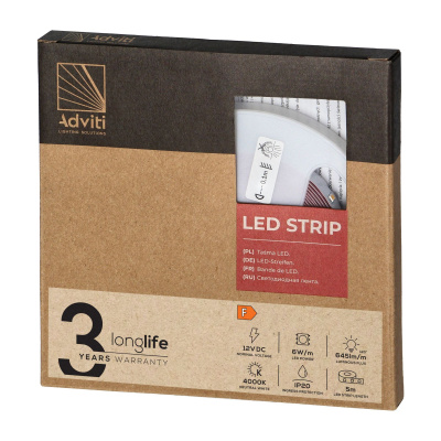 LED pás SAMSUNG LED 2835, 4000K, 6W/m, IP20, 5m, 12V