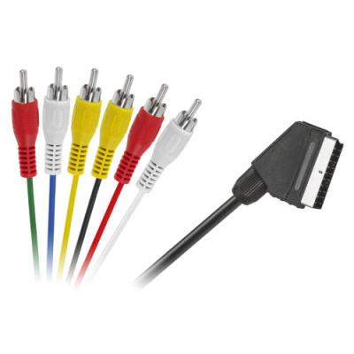 Kábel SCART - RCA 6x, 3m