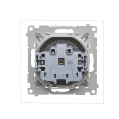 Zásuvka 250 V Simon 55 IP44 s clonkami modul grafit matný/transp