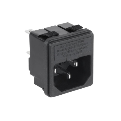 Sieťová zástrčka 3 PIN 230V na panel s poistkovým púzdrom