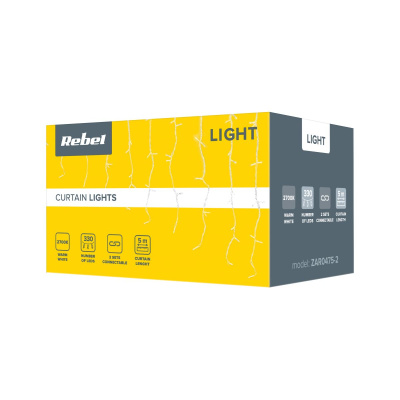Svetelný záves 5m (330LED)  teplý biely, IP44, spojovateľný