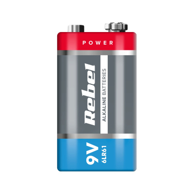 Batéria REBEL alkalická 9V 6F22 blister