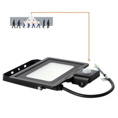 LED Reflektor 30W s detektorom pohybu 4000K čierny