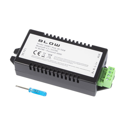 Zosilňovač Bluetooth 2x15W, 12V DC