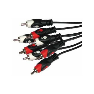 Kábel RCA 4x - RCA 4x, 3m HQ