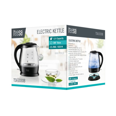 Rýchlovarná kanvica TEESA 1L 1630W čierna