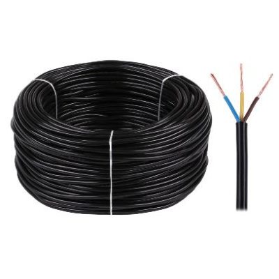Kábel CYSY 3x1mm2 čierny okrúhly 100m