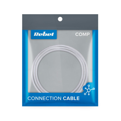 Kábel USB - micro USB 1m REBEL biely