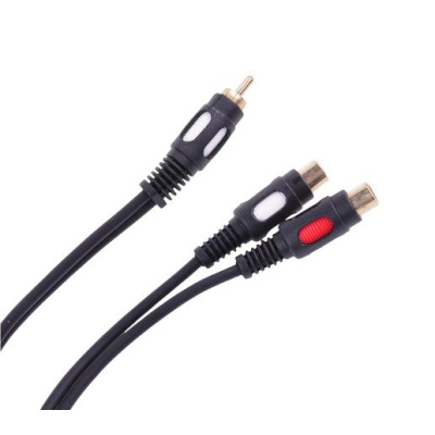 Kábel RCA 1x - RCA 2x zásuvka 25cm