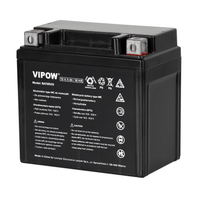 Akumulátor pre motocykle VIPOW typ MC 12V 5Ah