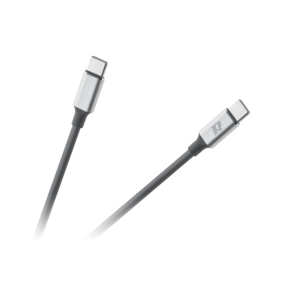 Kábel USB typ C - USB typ C  65W  1m REBEL sivý