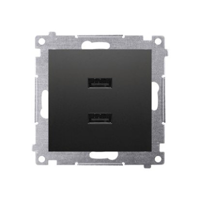 Zásuvka USB dvojitá Simon 54 premium modul čierna matná