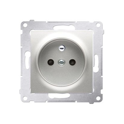 Zásuvka 250 V Simon 54 premium s clonkami modul strieborná