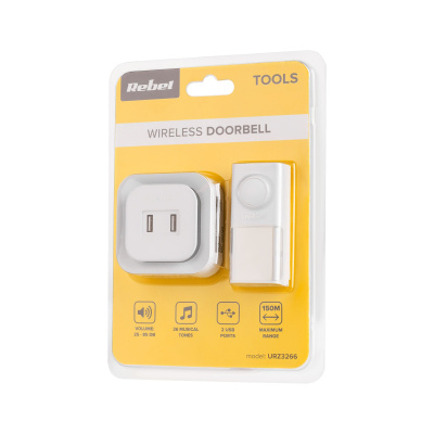 Bezdrôtový zvonček 36 melódií + 2x USB