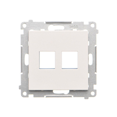 Kryt zásuvky 2 x RJ45 Keystone Simon 55 biela matná