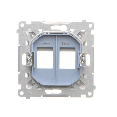 Kryt zásuvky 2 x RJ45 Keystone Simon 55 biela matná