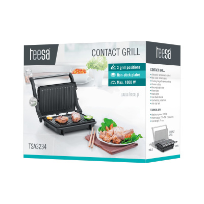 Kontaktný gril Panini 1000 W 3 funkcie TEESA