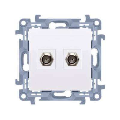 Zásuvka 2 x SAT "F" Simon 10 modul biela