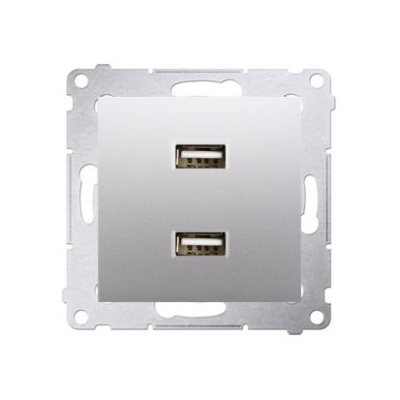 Zásuvka USB dvojitá Simon 54 premium modul strieborná