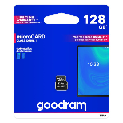 Karta micro SDHC 128GB Goodram class 10 UHS1 s SD adaptérom