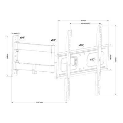 Držiak LCD TV 40 - 65" UPA36-463 čierny