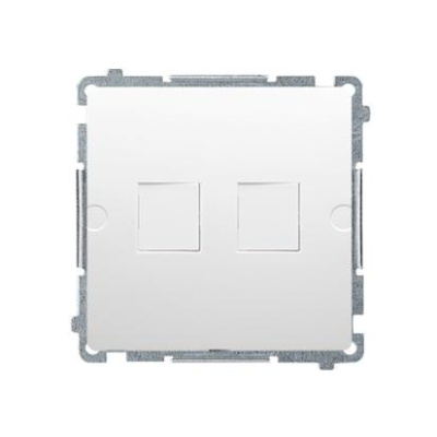Kryt zásuvky 2x RJ45/RJ12 Simon Basic modul biely