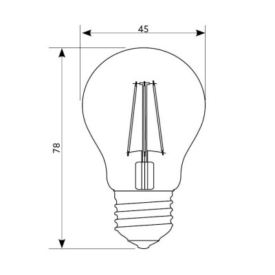 Žiarovka LED 4W, E27, 3000K, 230V, LED filament, globo