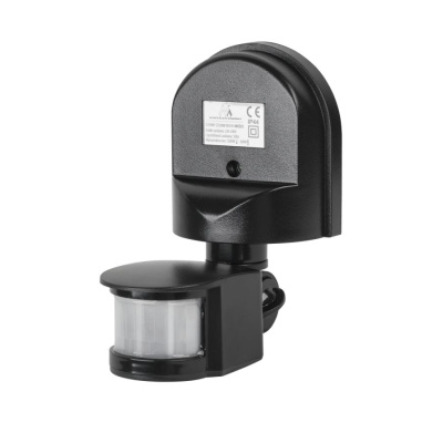 Detektor pohybu PIR 1200W čierny 180st.