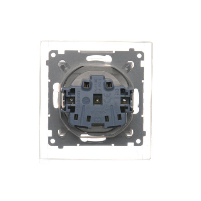 Zásuvka 250 V Simon 54 premium IP44 s clonkami modul biela/trans