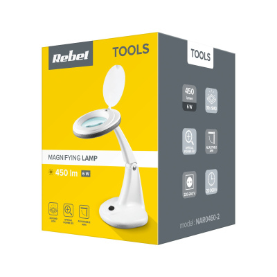 Lampa s lupou na stôl  5D 6W 6500K REBEL TOOLS