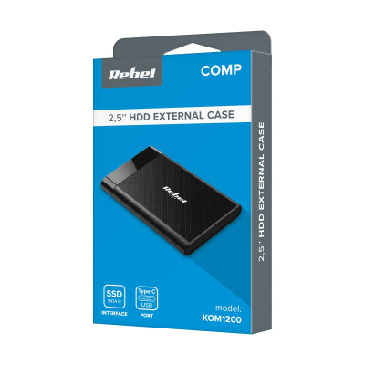 Externý box pre SATA 2,5" disk, USB C 3.1 Rebel