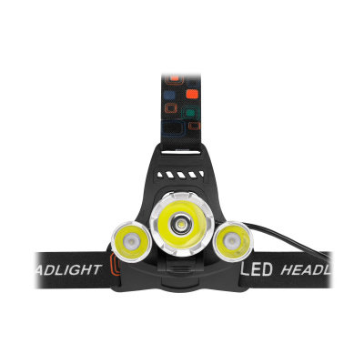 LED nabijateľná čelovka 10W+ 2x 3W Rebel