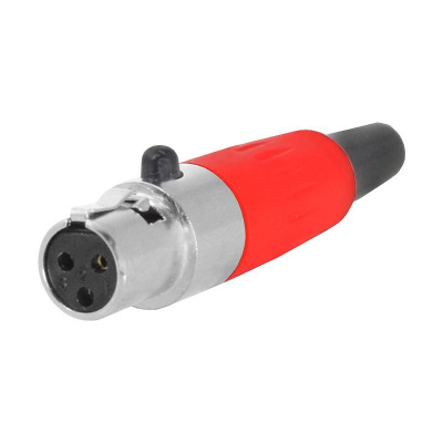 Konektor Mini XLR (Canon) zásuvka červený