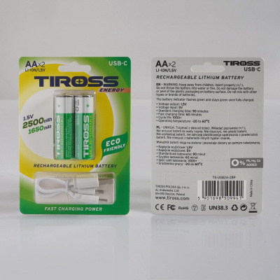 Akumulator AA Li-Ion 1650mAh 1,5V , USB-C