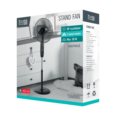 Stojanový ventilátor s diaľkovým ovládaním TEESA čierny