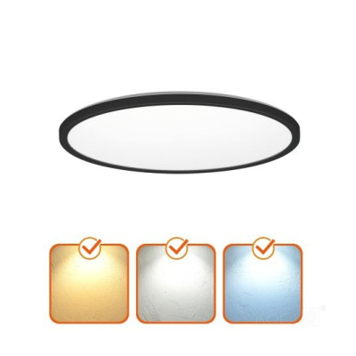 Stropné Led svietidlo NIVERA CIRCLE 12W 3CCT IP54 senzor čierne