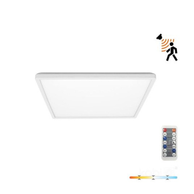 Stropné LED svietidlo NIVERA SQUARE 12W 3CCT IP54 senzor biele