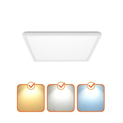 Stropné LED svietidlo NIVERA SQUARE 18W 3CCT IP54 Premium biele