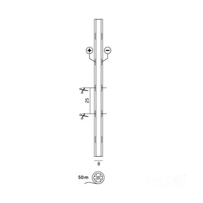 LED pás COB 4000K 12V 50m  IP20 TRAMO Kobi