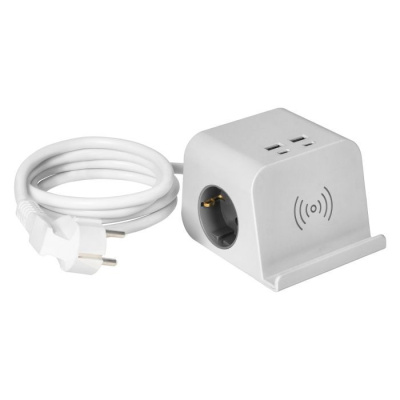 Predlžovací kábel s bezdrôtovým nabíjaním 4xUSB 2x230V