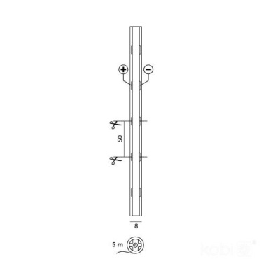 LED pás COB 4000K 24V 5m  IP65 TRAMO Kobi