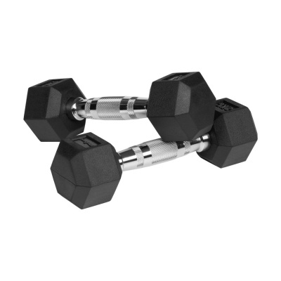 Liatinové pogumované činky HEX 2x2 kg REBEL ACTIVE