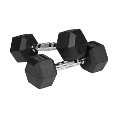Liatinové pogumované činky HEX 2x4 kg REBEL ACTIVE
